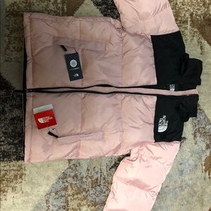 The north face tnf light pink nuptse puffer jacket